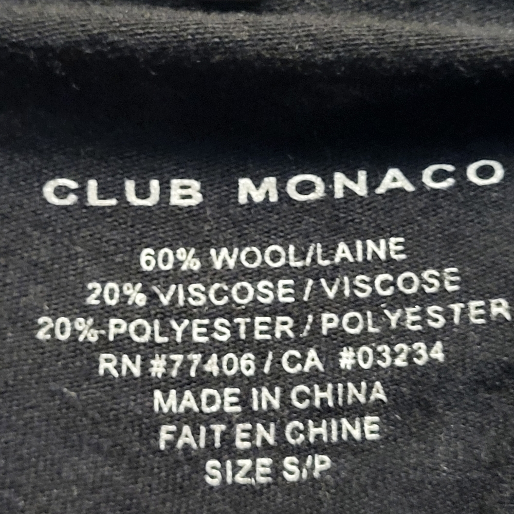 Club Monaco Women's Black Wool Blend Turtleneck - Size S/P - Picture 3 of 3